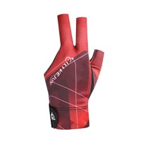 Magideal - Guante De Billar Para Tres Dedos, Diseño Para Zurdos , Negro Rojo