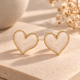 thumbnail image 3 of Aros Corazón Xl Borde Dorado Estilo Chunky blanco Talla Única, 3 of 3