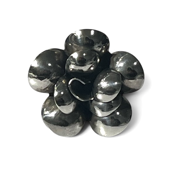 Anillo plata 925 envejecido flor; talla 5 1/2 USA - talla 11 española