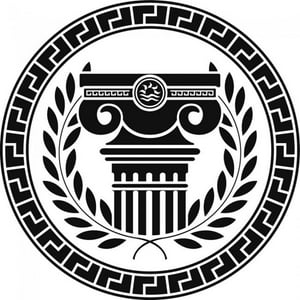 Rienda Libre Graphics - Decomural Greek Badge Column Laurel Wreath Ws-17880