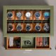 thumbnail image 3 of Caja de Relojes ROTHWELL de 10 Ranuras en Cuero Verde/Marrón Claro, 3 of 6
