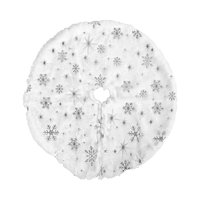 Magideal - Falda Para Árbol De Navidad, Falda De Árbol De Imitación De Lujo, Tapete Para Árbol, Delantal Redondo Para Árbol De Navidad, Para Vacaciones, Año Copo De Nieve Plateado
