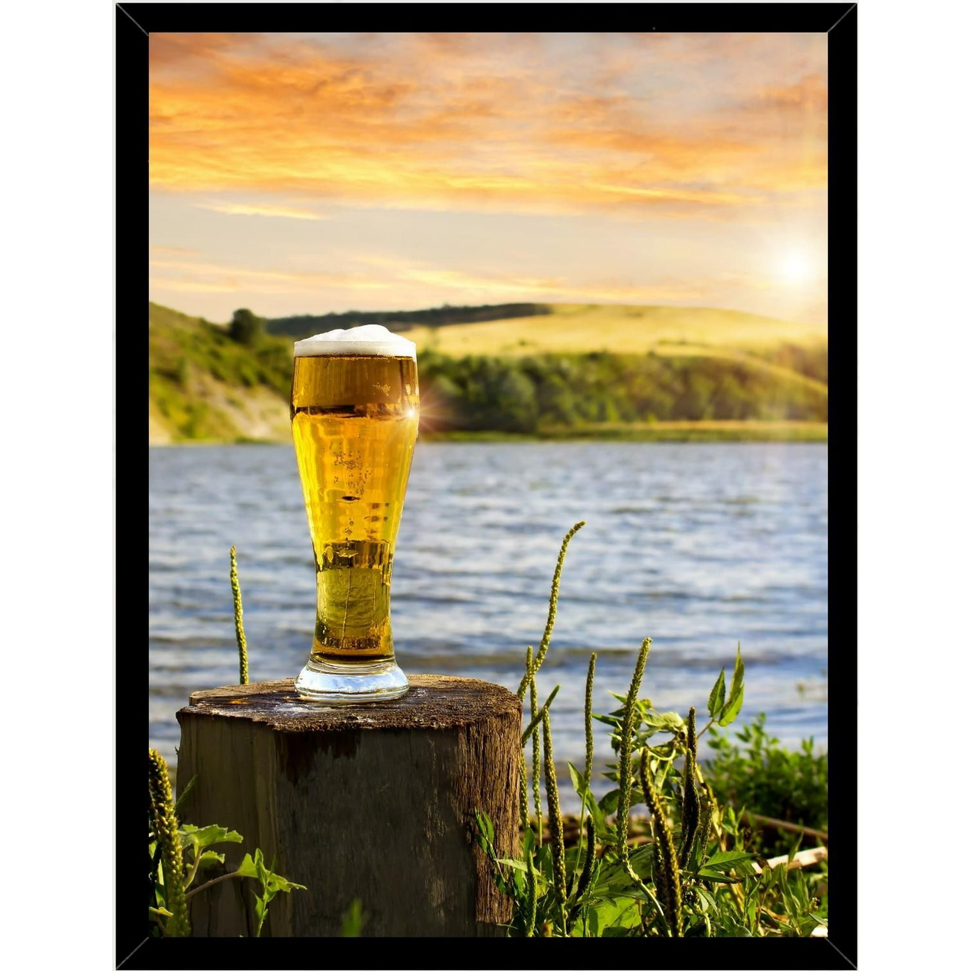 Genérico - Cuadro Decorativo Cerveza En Lago Medidas 30x40 Cm