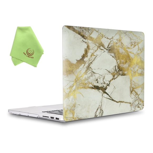 Funda UESWILL para MacBook Pro 13" A1502/A1425 Mármol Blanco/Oro