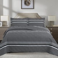 Quilt Andes Estampado King Listado Negro