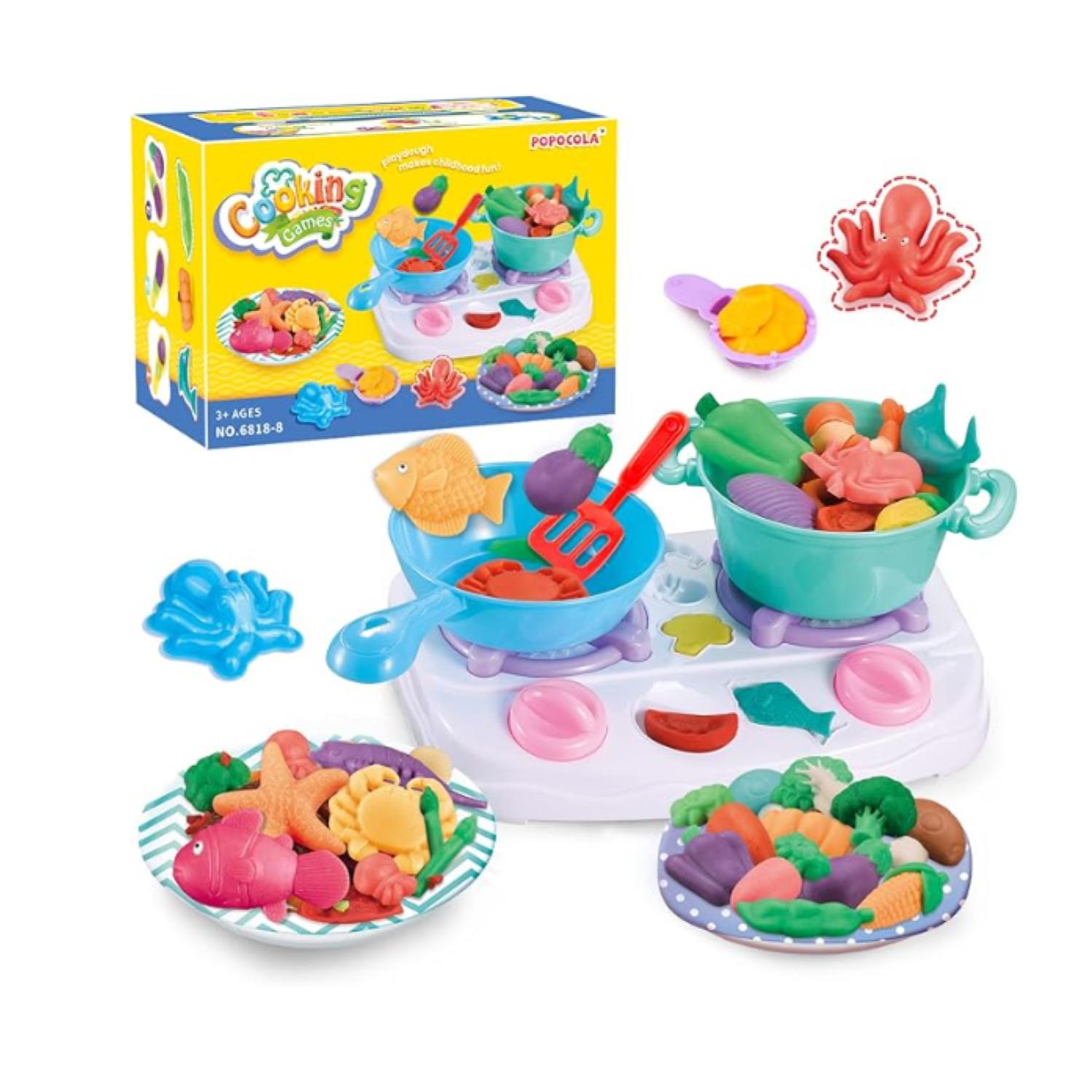 Total E-Commerce - Juguete Set Plasticina Estufa Con Accesorios De Cocina Infnatil