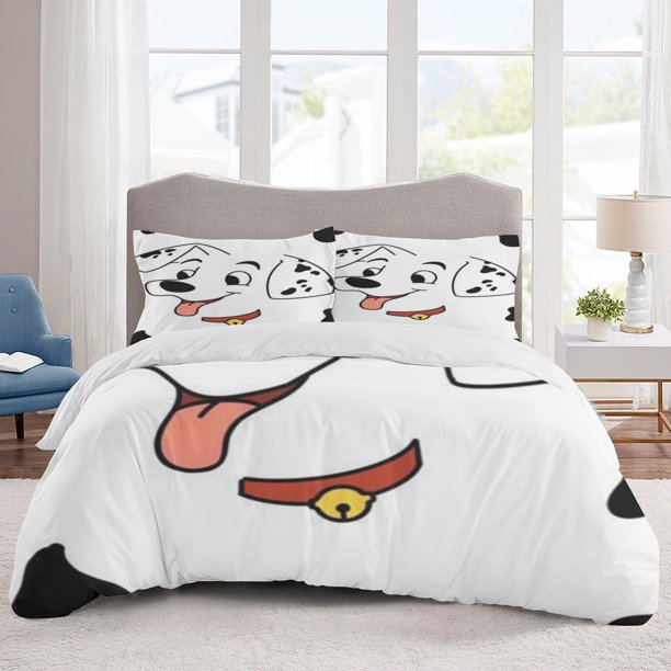 101-Dalmatians Bedding Sets Cartoon Duvet Cover Lightweight 3 Piece Bet Sets for Kids Boys Girls