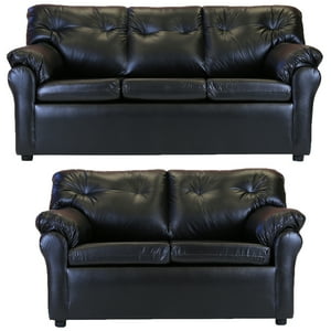 Muebles América - Living América 32 Cuero Sintético Negro