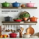 thumbnail image 4 of Libro de cocina Dutch Oven Overmont de hierro fundido esmaltado de 7 litros con tapa, gris, 4 of 7