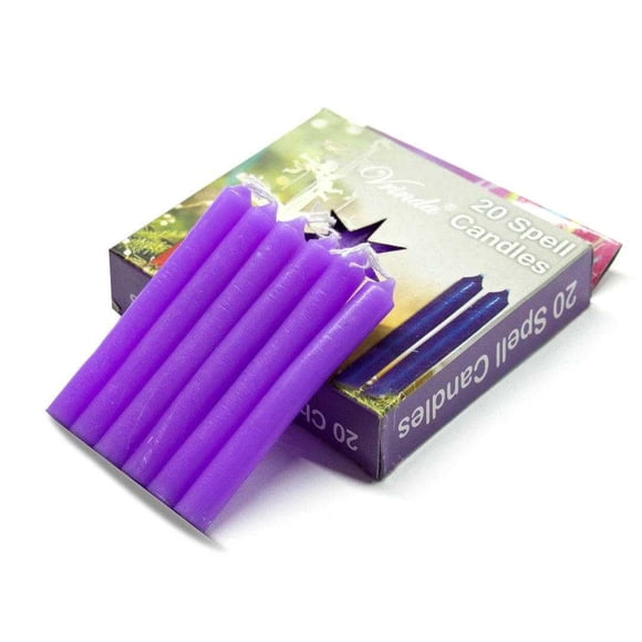 Velas Vrinda Paquete de 20 Mini 10 cm Moradas Sin Aroma