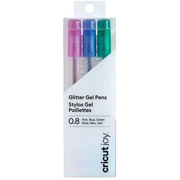 Bolígrafos de gel con purpurina Cricut Joy, 0,8 mm (3), color rosa, azul y verde