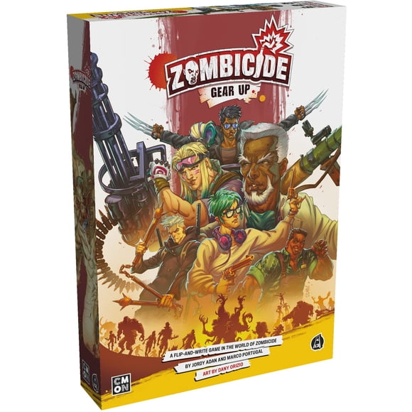 Juego de voltear y escribir Zombicide: Gear Up Cooperative para mayores de 14 años