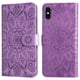 thumbnail image 3 of Funda tipo cartera FOXDOCK para iPhone Xs Max , diseño girasol en relieve, cuero PU, cierre magnético, soporte y tarjetero, 3 of 5