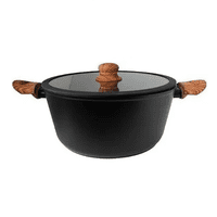 Genérico - Olla Antiadherente 28Cm Granite Vintage Keep Color Negro