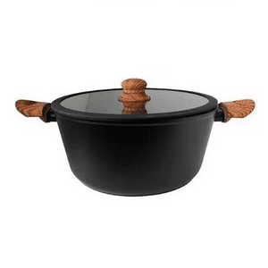 Genérico - Olla Antiadherente 28Cm Granite Vintage Keep Color Negro