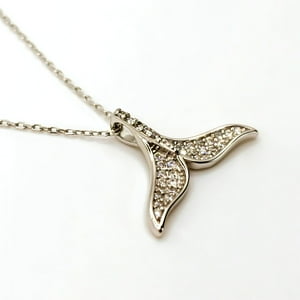 Tiana Joyas - Collar De Cola De Ballena Con Circones De Plata 925