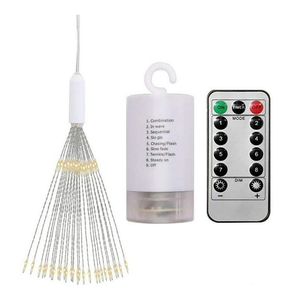 1 paquete de luces LED de cadena de 8 modos con control remoto, para decoración de bodas, Navidad, fiestas, patios y jardines.