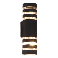 Genérico - Lámpara Pared Moderna Exterior Semicilíndrica Negro Jhn