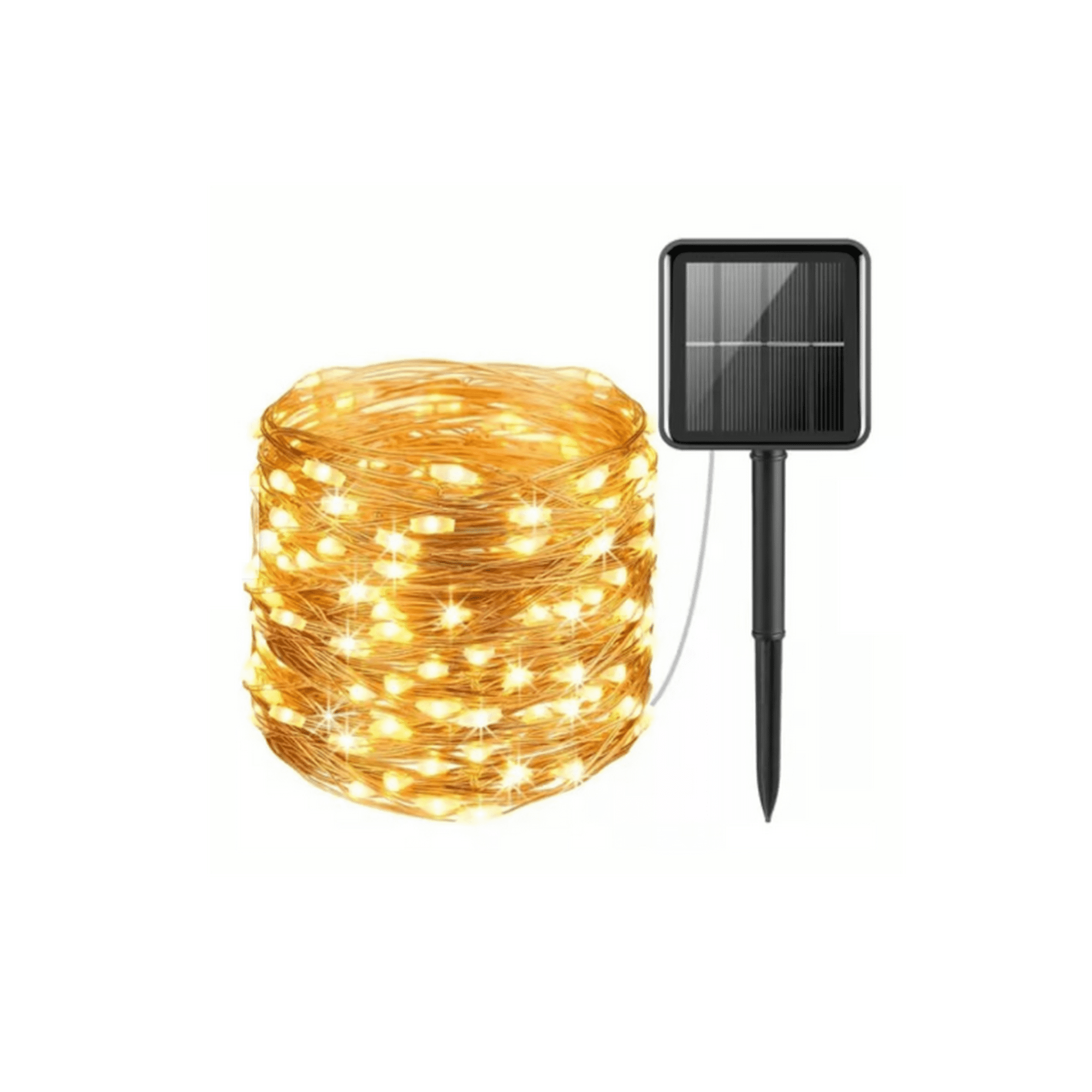 Genérico - Guirnalda Solar Alambre Hada Led Navideño Pack 2 X20m Luz Cálida