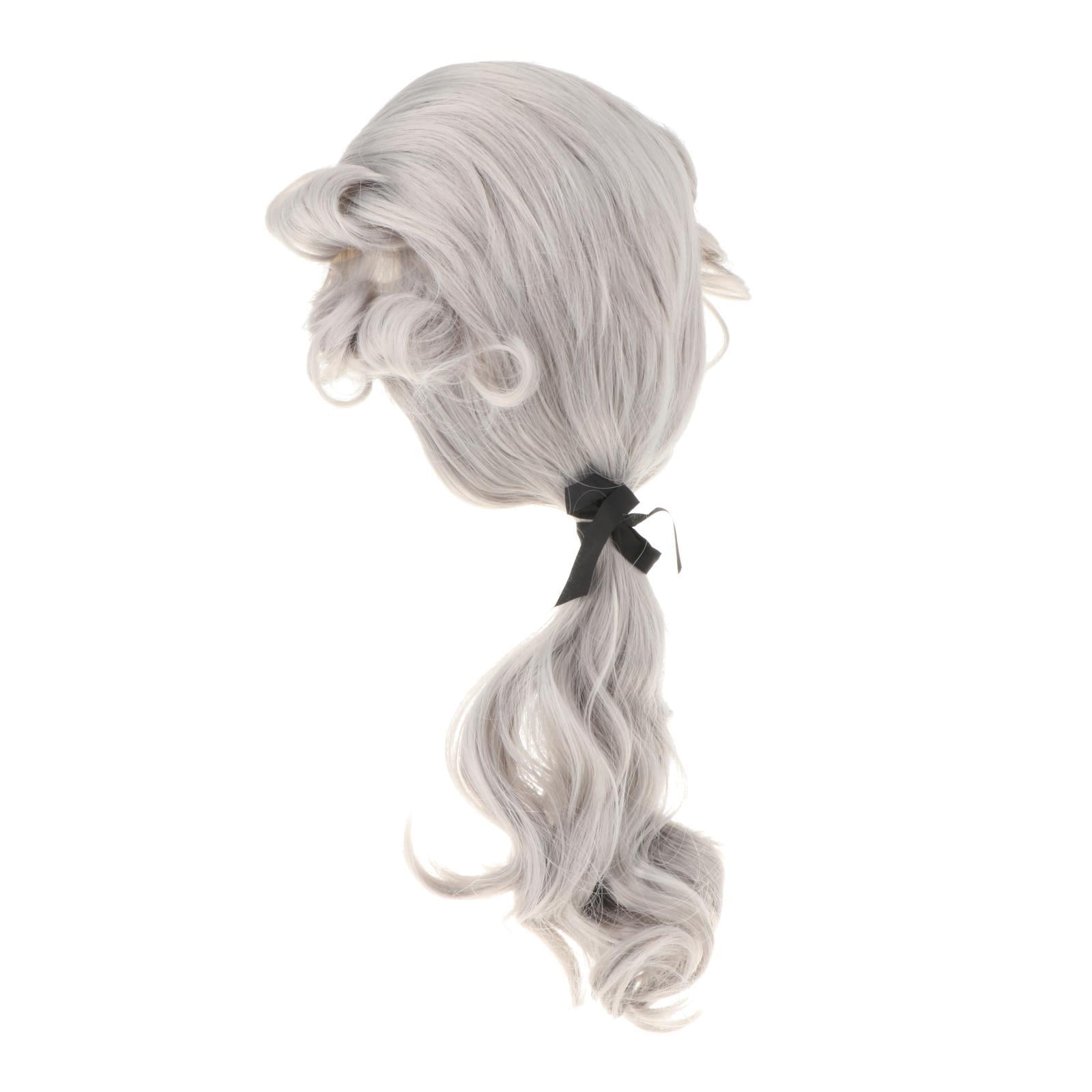 Magideal - Peluca Colonial Suave Para Espectáculo De Anime, Halloween, Para Mujeres Y Hombres, Transpirable, Resistente Al Calor, Para Fiestas, Cómoda, Sintética Gris