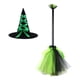 thumbnail image 2 of Sombrero De Escoba De Bruja De Halloween Palo De Escoba De Bruja Para Carnavales Fotografía Navide?a Verde, 2 of 5