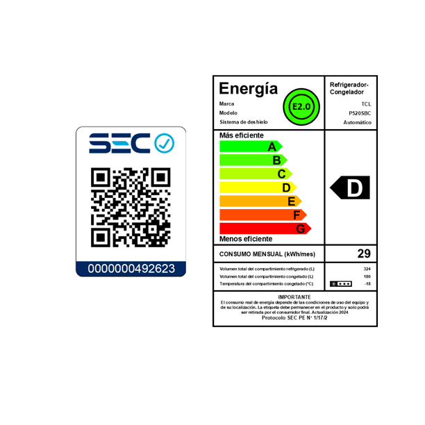 Refrigerador Side By Side TCL 504L P520SBC | Lider