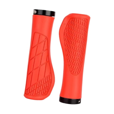 Ioensy - 2X Puños De Manillar De Bicicleta Cómodos Puños De Bicicleta Para Bicicletas De Montaña Bmx Deportes Naranja Rojo