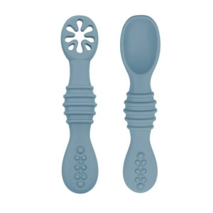 Pumucki - Set Cucharas Flexibles Silicona Azul