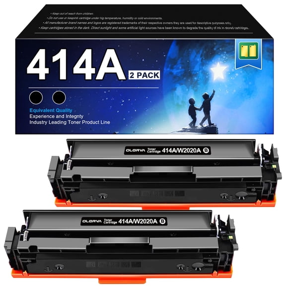 Cartucho de tóner OLORVA 414A negro (con chip), paquete de 2 unidades - HP