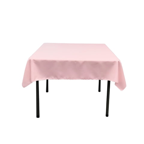 Mantel La Linen De Popelina De Poliéster Cuadrado 132 X 132 Cm, Color Rosa