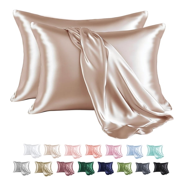 Funda de almohada MR&HM de satén de seda para cabello y piel, paquete de 2 unidades, tamaño king