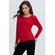 thumbnail image 2 of Polera Mujer Botón Rib Lisa Rojo Oscuro, 2 of 4