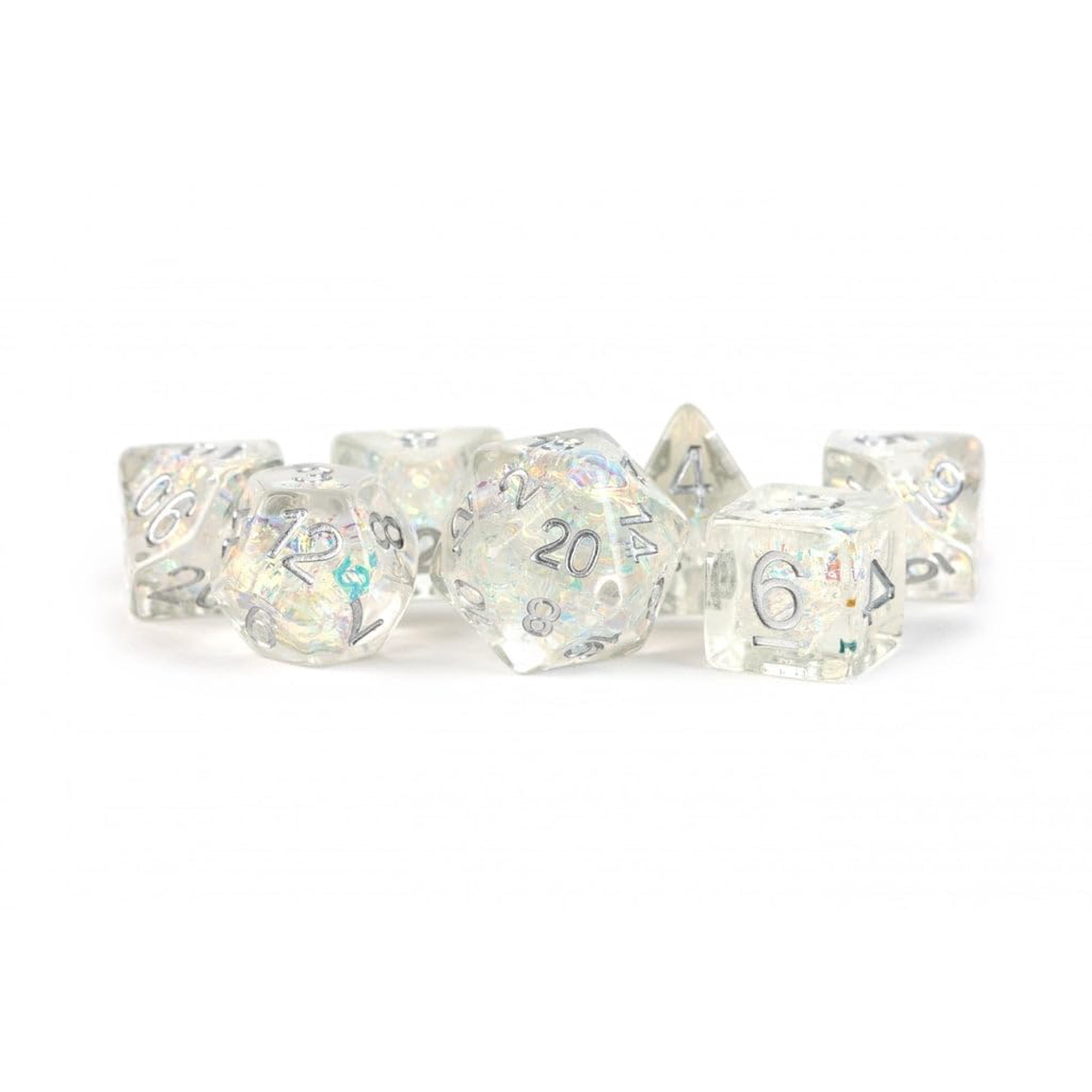 Juego De Dados Poliédricos Metallic Dice Games Rainbow Frost (7)