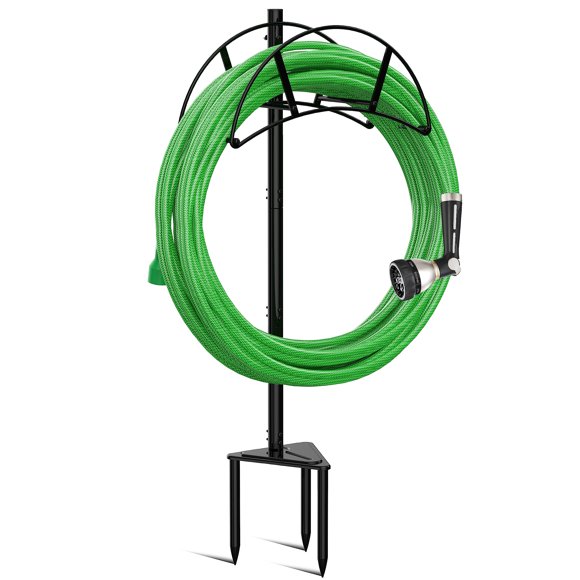 Soporte para manguera Meykwod Garden, independiente, capacidad de manguera de 150 pies