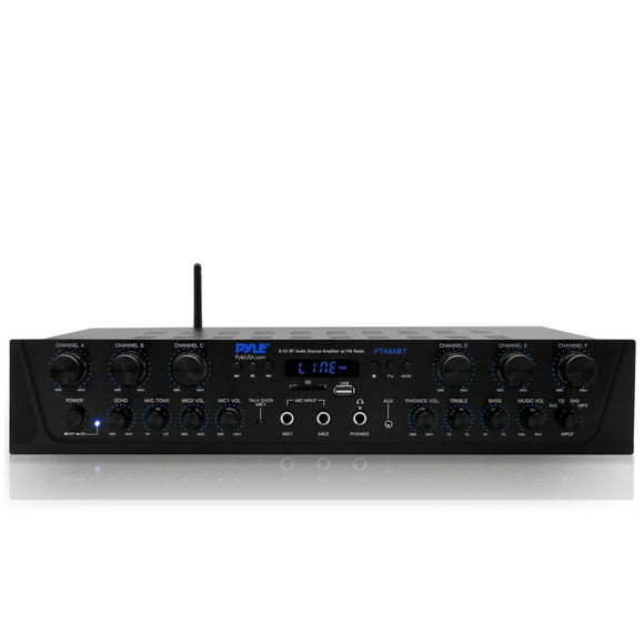 Pyle Amplificador Wireless Home Audio 600 W 6 Canales Bluetooth