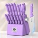 thumbnail image 1 of Juego de bloque de cuchillos imarku 14 piezas color lavanda, 1 of 9