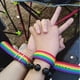 thumbnail image 4 of Pulsera arcoíris LGBT para gays, lesbianas y LGBTQ. Pulseras para hombres y mujeres. Paquete de 2 unidades., 4 of 7