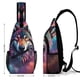 thumbnail image 2 of Lobo Galáctico Riñonera Bandolera con Estampado Integral para Hombres y Mujeres, Bolso Cruzado Gráfico de Tendencia, Mochila de Hombro Streetwear para Ciclismo y Deportes, Riñonera Versátil Casual, 2 of 6