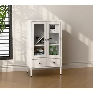 Recilock - Casa Media Para Mascotas 2 Puertas Con Vitrina 2 Cajones - Linea Pet Pc-7