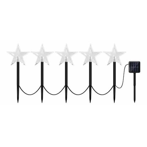 Click Ventas - Set 5 Estacas Solares Navidad Diseño Estrellas