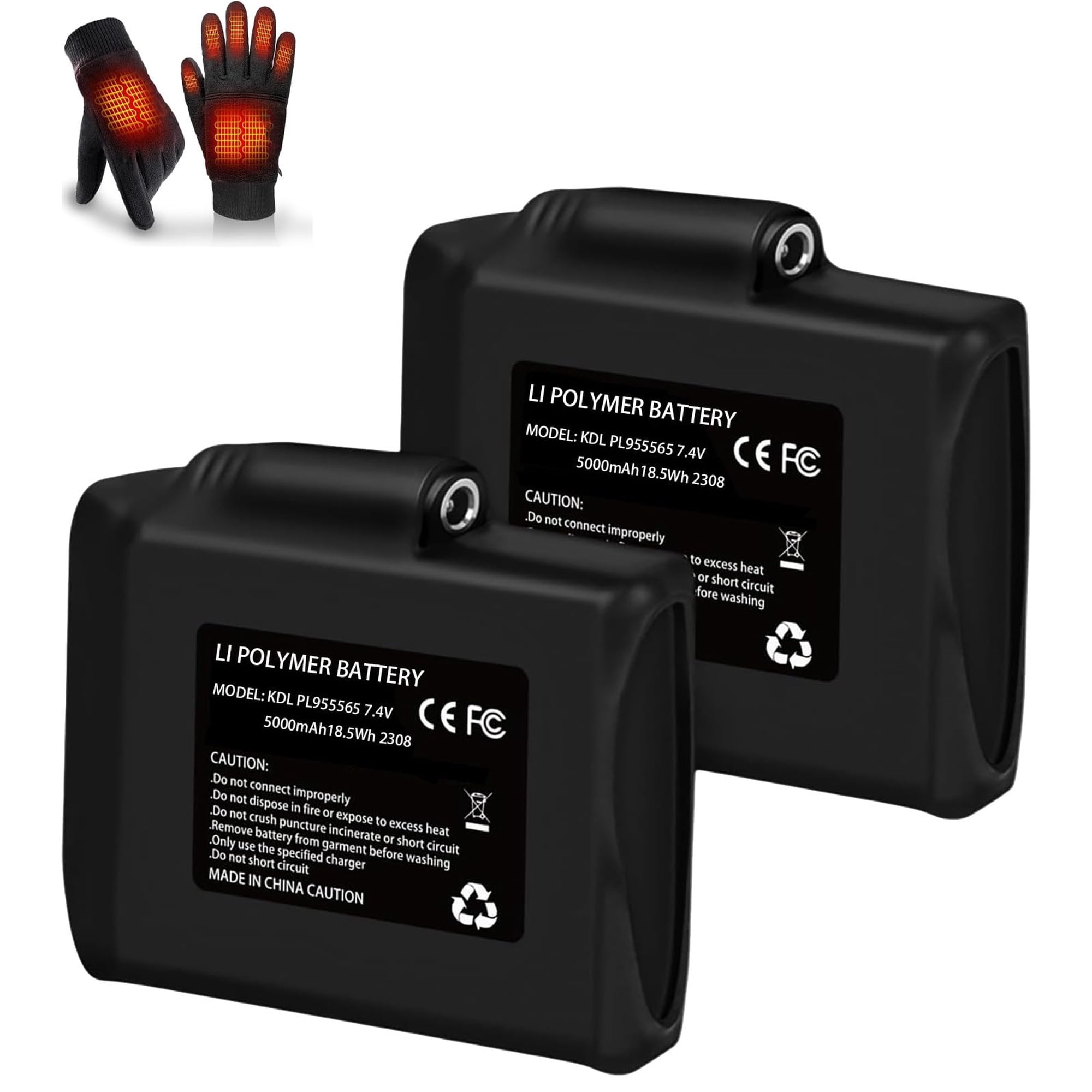 Paquete De Baterías Aerx 7,4 V 5000 Mah De Polímero De Litio Recargable (x2)