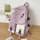thumbnail image 1 of Preppy Style Student School Bag: Color Contrast Flap Laptop Backpack for Casual Travel, 1 of 5