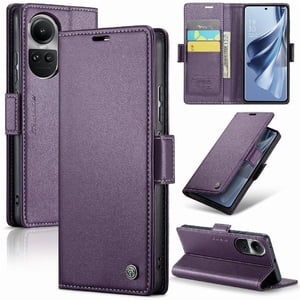 Caseme Tipo Cartera Oppo Reno 10 Pro 5G Con Cierre Magnético, Rfid, Tarjetero, Soporte, Carga Inalámbrica