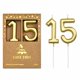 thumbnail image 1 of Velas CAKE CODE 7 cm Doradas Número 15 (2 unidades), 1 of 6