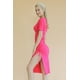 thumbnail image 3 of Vestido Midi Con Dobladillo Dividido Y Fruncido Lateral Con Cordón, 3 of 5