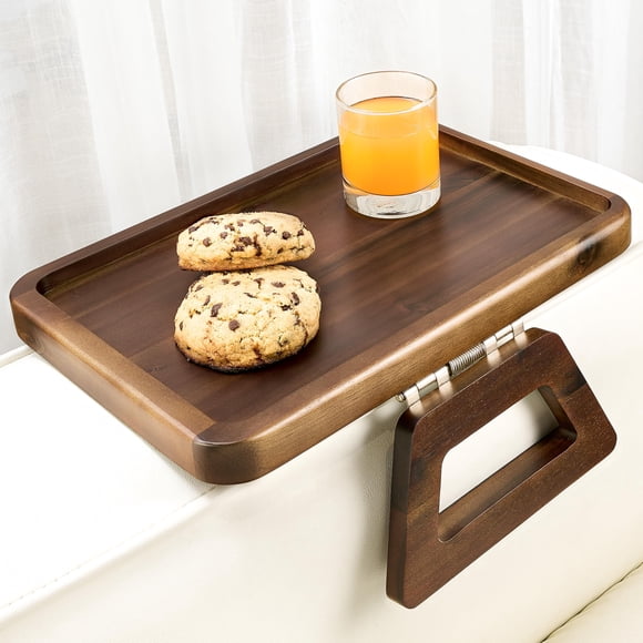 Mesa de Brazo para Sofá de Acacia Tinamo en Nogal 35x24x3 cm