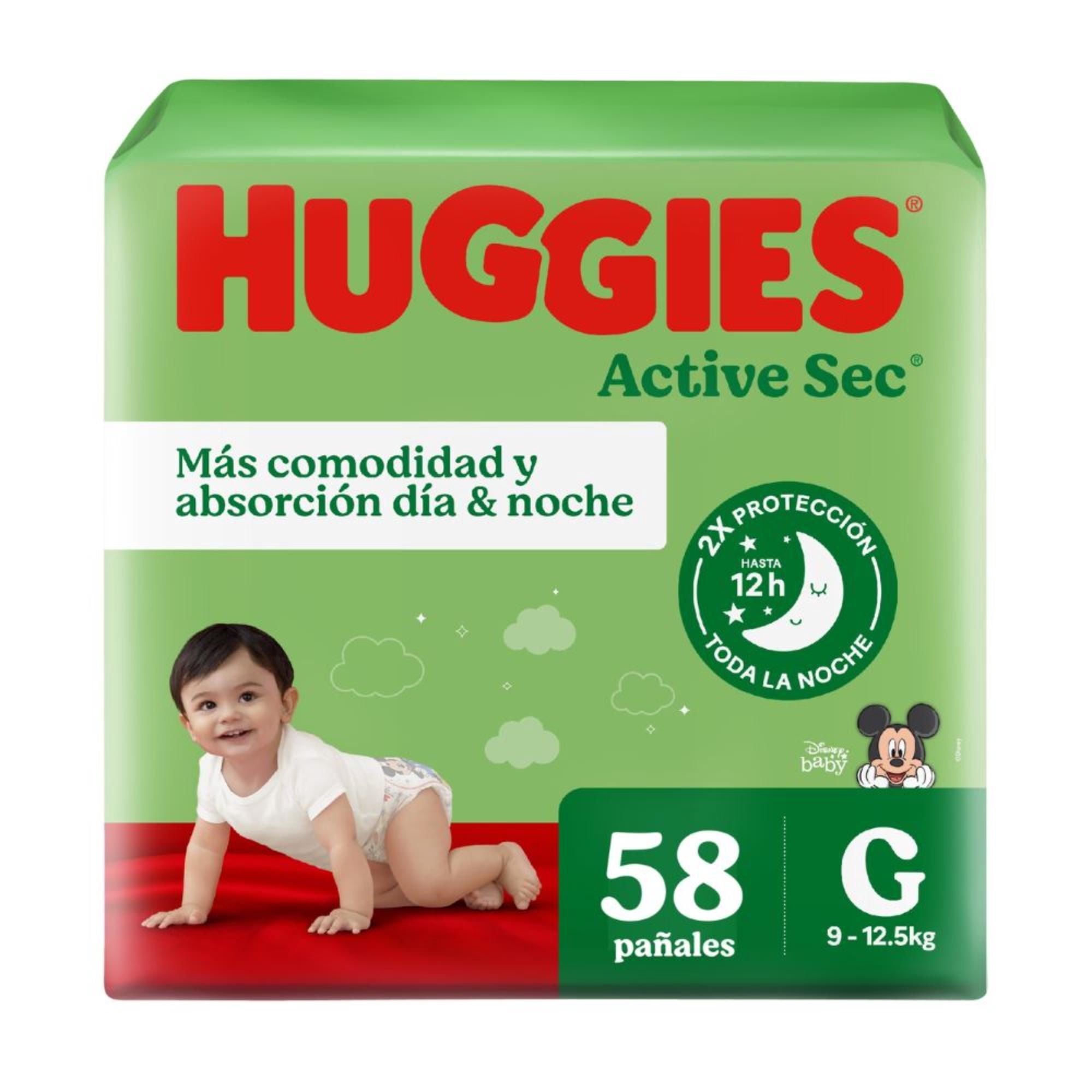 Pañales Active Sec G 58 unidades Huggies