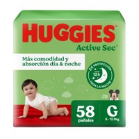 Pañales Active Sec G 58 Unidades Huggies