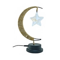 Genérico - Lámpara Led Media Luna Con Cáñamo Y Colgante Estrella