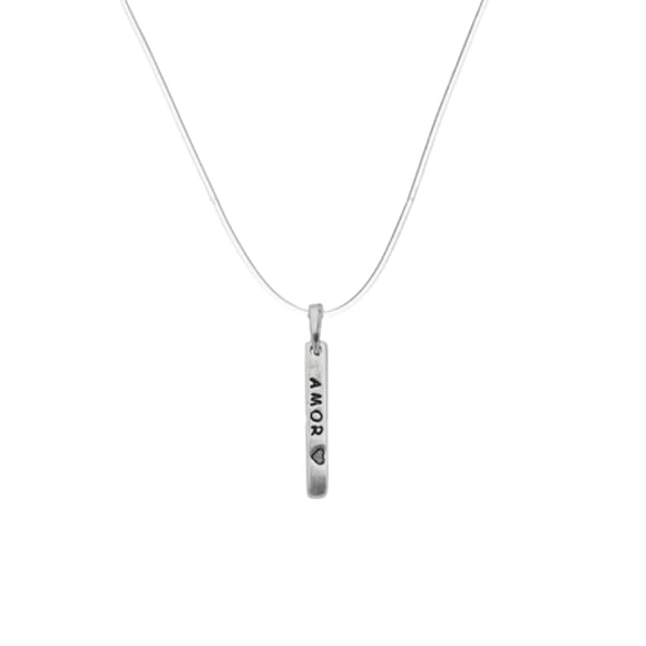 Cadena de Plata Amor-Fuerza y Paz plateado
